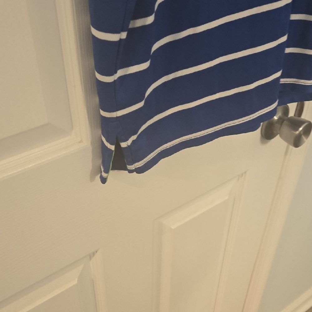 RLX Ralph Lauren Navy and White Striped Polo Shirt - Picture 3 of 8